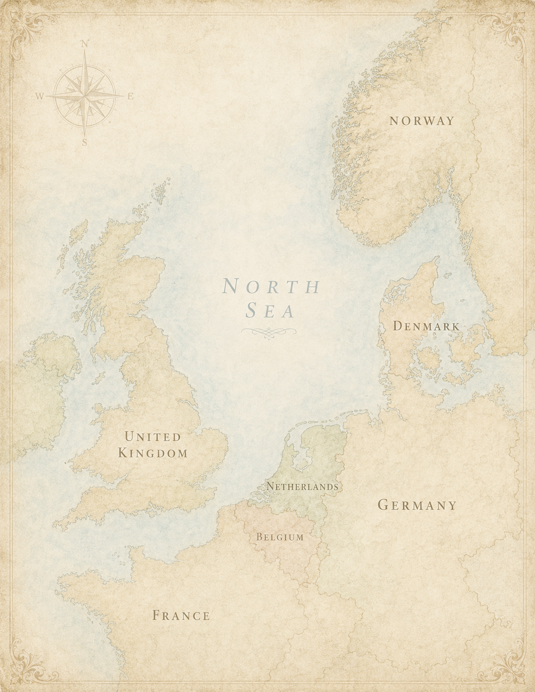 Map of the North Sea region